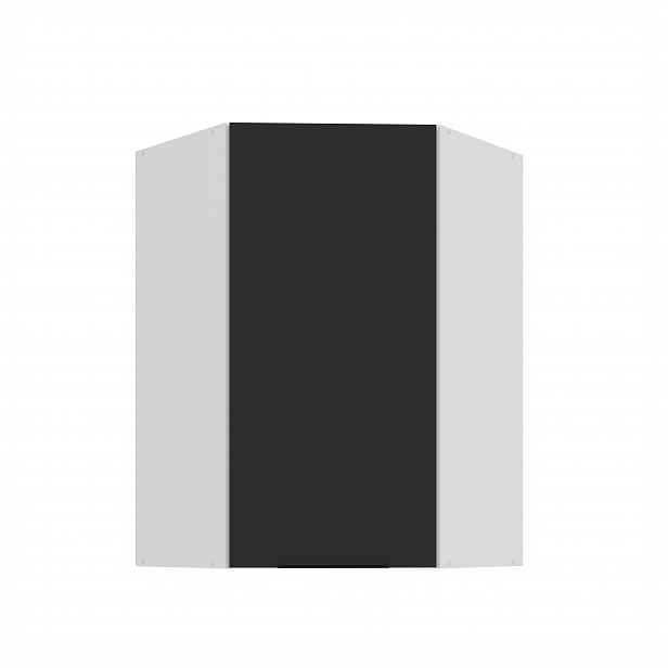 Horní rohová skříňka Aria 60x60 GN-90 1F (45°) Barva korpusu: Bílá, Barva dvířek: BL - Black AFM