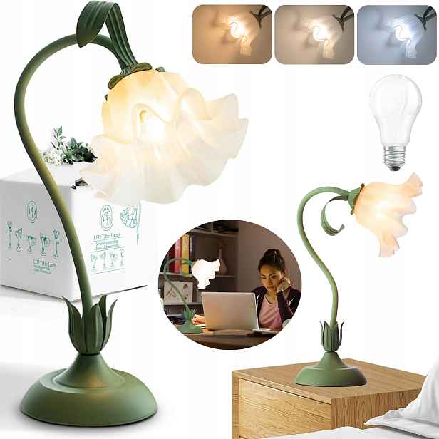 Noční Lampa Stolní Lampa Květina Na Psací Stůl Do Ložnice 3 Režimy