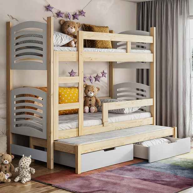 Selsey PATROVÁ postel pro 3 osoby Cami, 75x180 cm