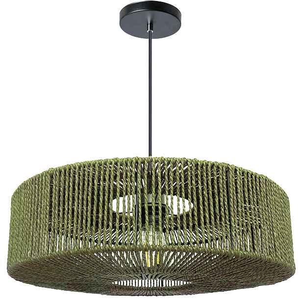 Závěsné Stropní Svítidlo Boho Loft Zelená Eco Jutová APP1296-1CP