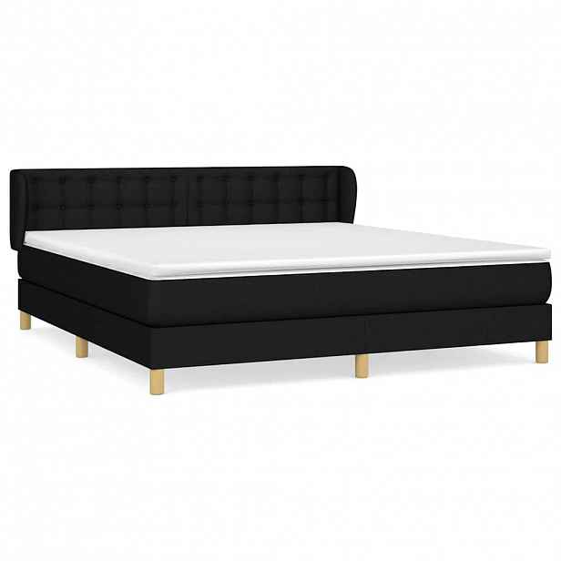 vidaXL Box spring postel s matrací černá 160x200 cm textil