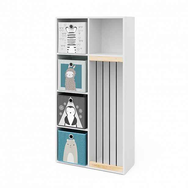 Vicco DĚTSKÁ POLIČKA Marvin Bílá 72 x 143 cm se 4 skládacími boxy opt.2