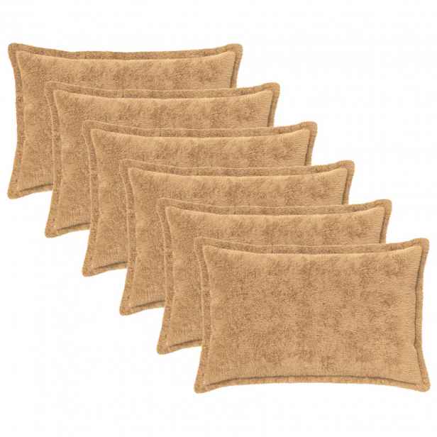 vidaXL Povlak na polštář 6 ks HOUTEN Taupe 50 x 75 cm Umělá králičí