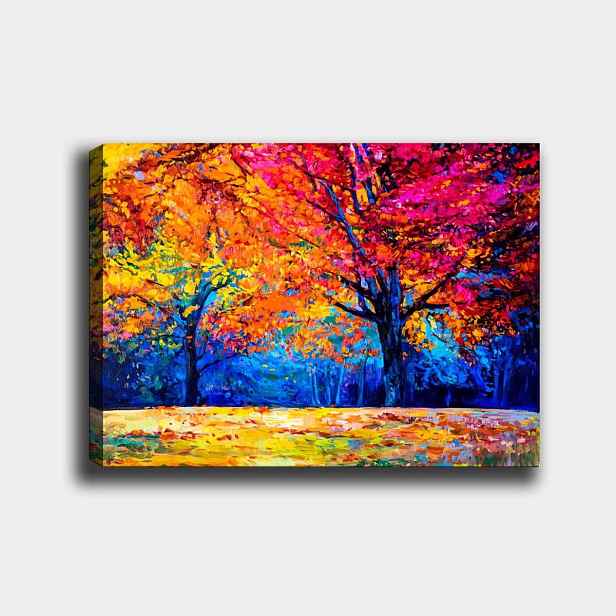 Wallity Obraz PODZIMNÍ STROMY 70x100 cm vícebarevný