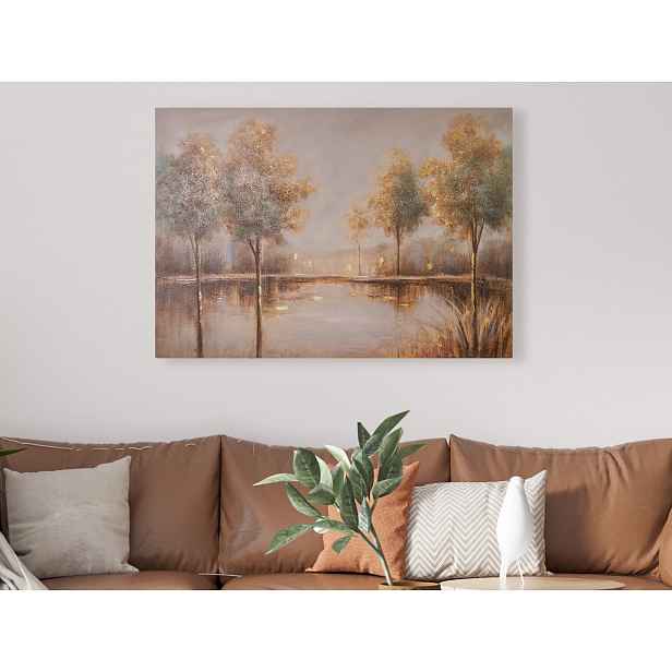 Ručně malovaný obraz Relax v přírodě 100x70 cm, 3D struktura
