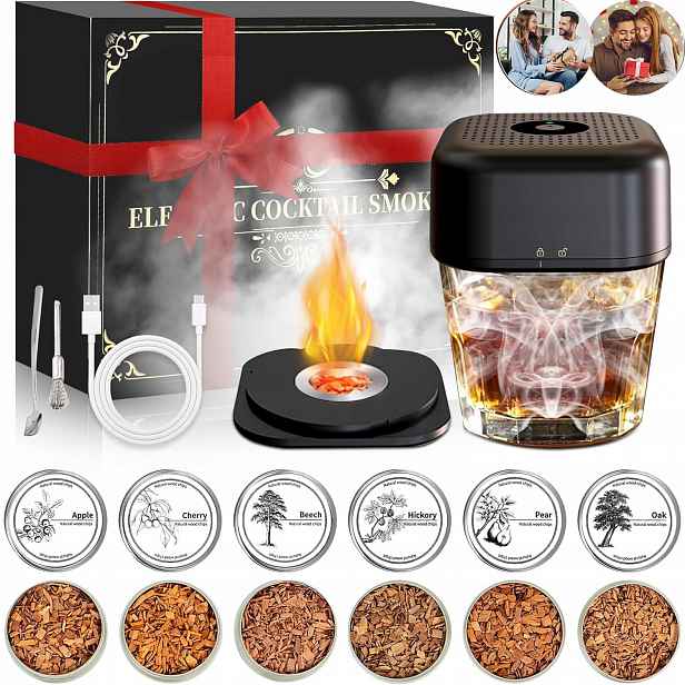 Sada Na Uzení Koktejlů Automatický Barový Smart Smoker S Nářadím