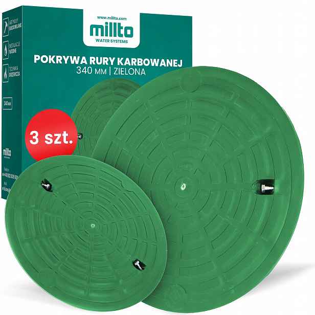 3 x Kryt Trubky 340 MM Dříkový Poklop Dekiel Studni Studzienk 6A