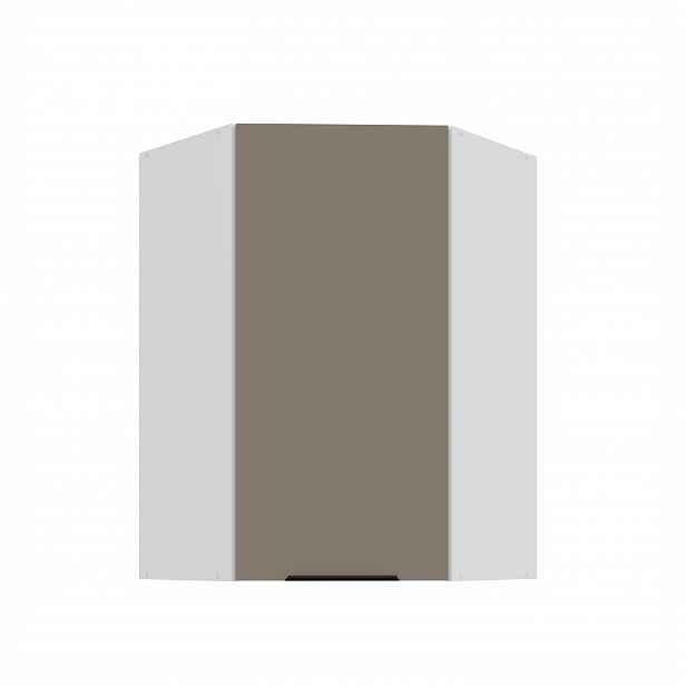 Horní rohová skříňka Aria 60x60 GN-90 1F (45°) Barva korpusu: Bílá, Barva dvířek: TA - Sandgrau AFM