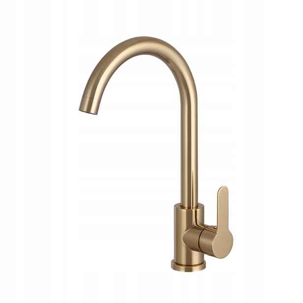 Kuchyňská stojánková baterie Deco Brushed Gold Dřezová otočná výpusť