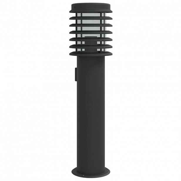vidaXL Venkovní stojací lampa se zásuvkou černá 60 cm nerezová ocel