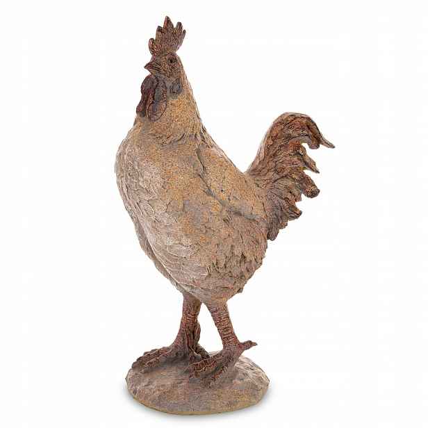 Figurka Kohout Retro rustikální důstojný hnědý Kohout dům zahrada figurka