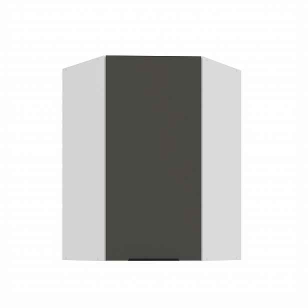 Horní rohová skříňka Aria 60x60 GN-90 1F (45°) Barva korpusu: Bílá, Barva dvířek: GR - Graphite AFM