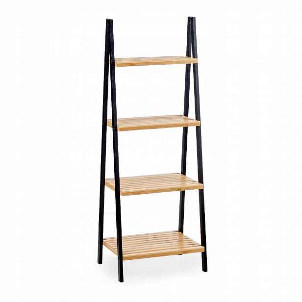 Regál Bamboo Glow, 40 x 30 x 109 cm, černý