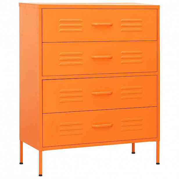 vidaXL Komoda se zásuvkami oranžová 80 x 35 x 101,5 cm ocel