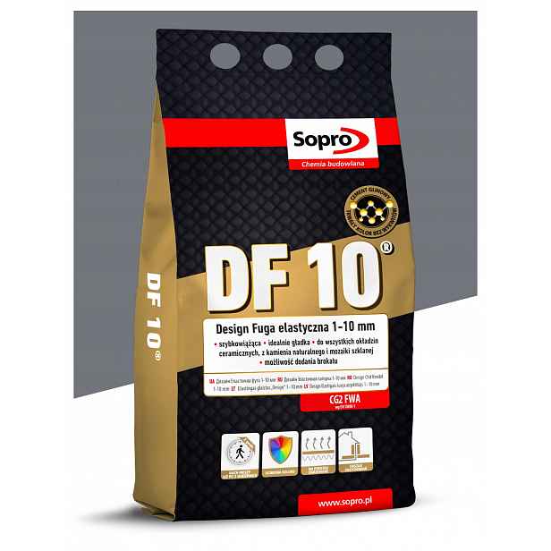 Elastická spárovací hmota 1-10 mm Sopro Df 10 4 kg Betonově šedá 14 malta