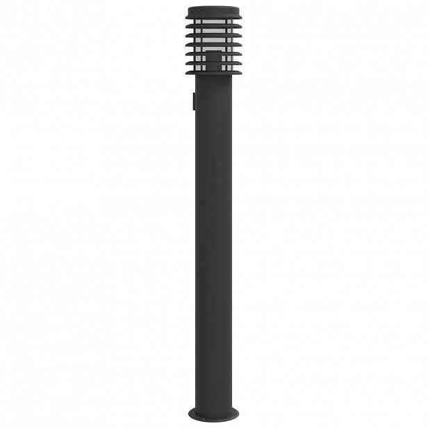 vidaXL Venkovní stojací lampa se zásuvkou černá 110 cm nerezová ocel