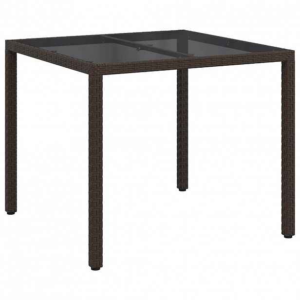 vidaXL Zahradní stůl Hnědá 90 x 90 x 75 cm polyratan