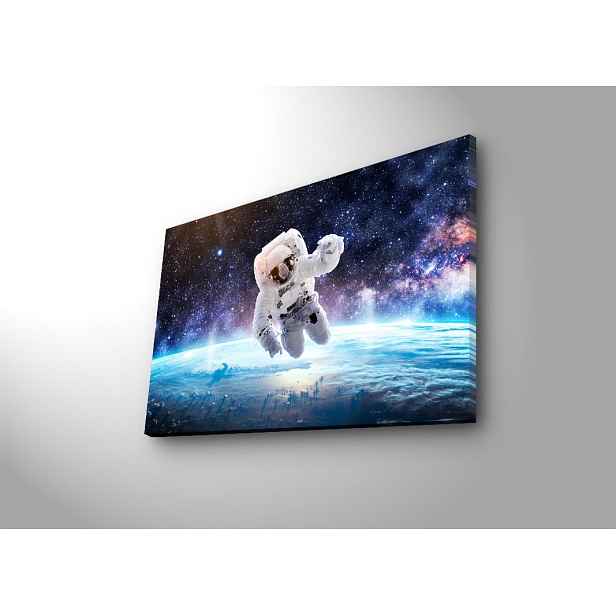 Wallity Obraz s LED osvětlením ASTRONAUT VE VESMÍRU 45 x 70 cm