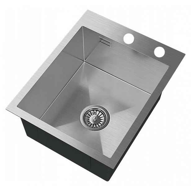 Ocelový Dřez Inox Jednokomorový Kuchyňský Dřez Sifon BARI40