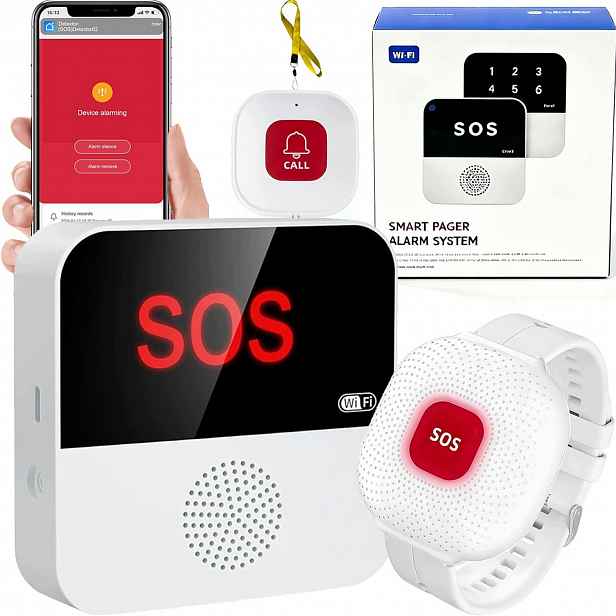 Sos WiFi alarmový náramek Senior Tuya Smart Life tlačítko přijímač