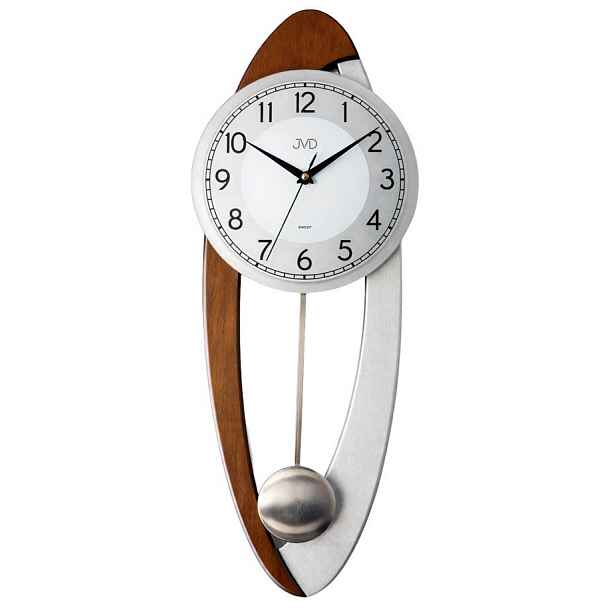 Tiché Dřevěné Elegantní Nástěnné Hodiny S Kyvadlem Jvd NS11004.2 22x59 cm