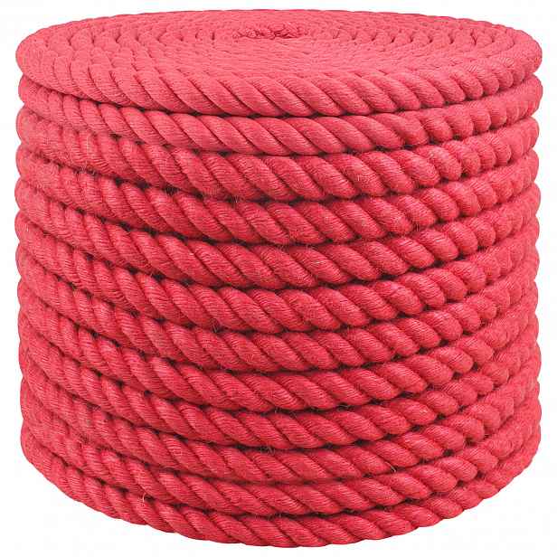 vidaXL Jutové lano 20 mm Červená 100% jute Tossa