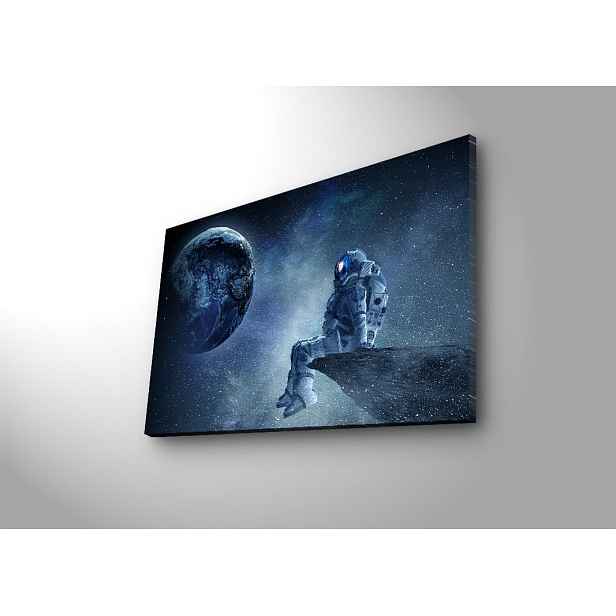Wallity Obraz s LED osvětlením ASTRONAUT VE VESMÍRU II 45 x 70 cm