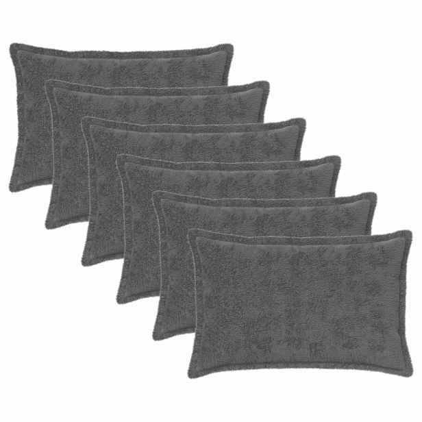 vidaXL Povlak na polštář 6 ks HOUTEN Tmavě šedá 50 x 75 cm