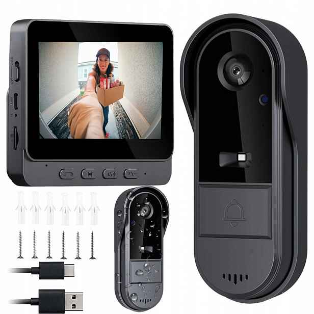 Bezdrátový Videotelefon S Kamerou 4,3" Noční Obousměrný Zvuk