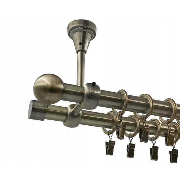 Garnýž Zlato Antik 19+19 mm Kulička 120 cm