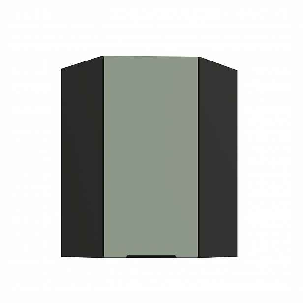 Horní rohová skříňka Aria 60x60 GN-90 1F (45°) Barva korpusu: Černá, Barva dvířek: SA - Aquamarine AFM