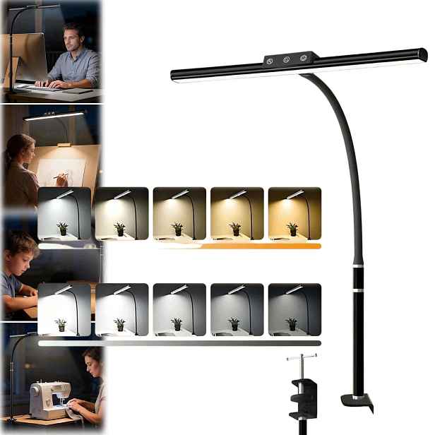 Led stolní lampička na stůl pro čtení nastavitelná 10W Stmívač 3 barvy