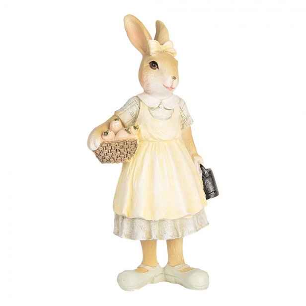 Dekorace králíček ve žlutých šatech - 8*5*15 cm Clayre & Eef