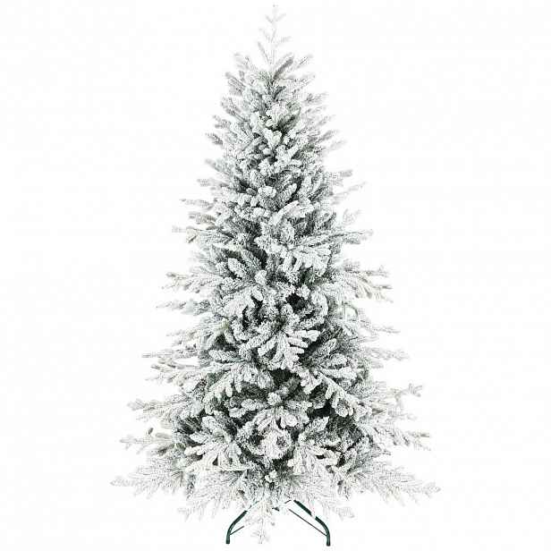 HOMCOM UMĚLÝ VÁNOČNÍ STROMEK, 180 cm vánoční stromek se sněhem, 1815 větví, zelený