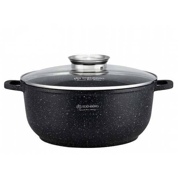 Hrnec Mramorový 13,5L 36cm Indukce Plynová Trouba Edenberg 8154 víko