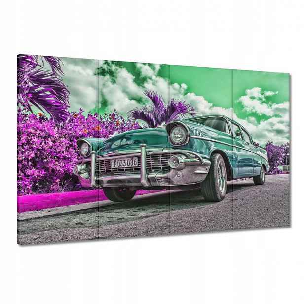 Obrazy 120x80 Klasické auto v tyrkysové barvě