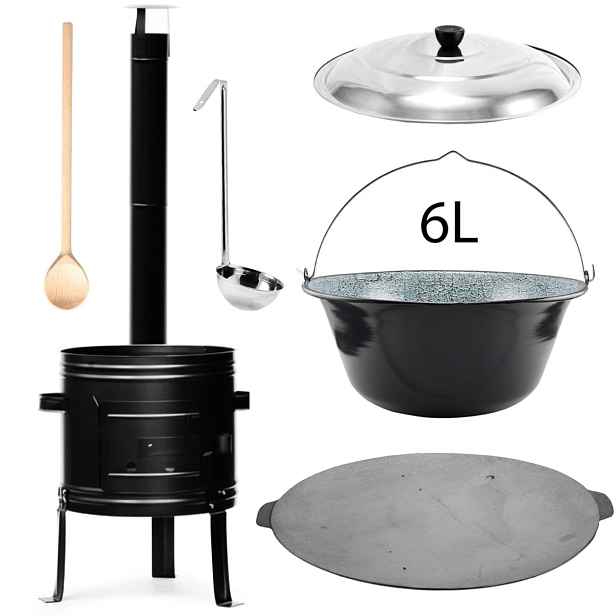Perfect Home PL-Set-59 Kotlíková souprava 6L, 6ks – kotlina/kotlík/poklice/vařečka/naběračka/deska
