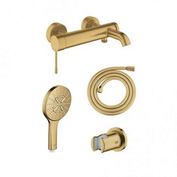 Vanová baterie Grohe se sprchovým setem 150 mm kartáčovaný cool sunrise GBAL1