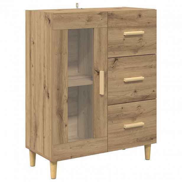 vidaXL Servírovací skříň Artisanový dub 69,5 x 34 x 90 cm