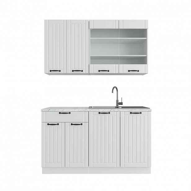 Vicco JEDNOTKOVÁ KUCHYNĚ Fame-Line Bílý venkovský dům/bílá 140 cm , PD Mramor