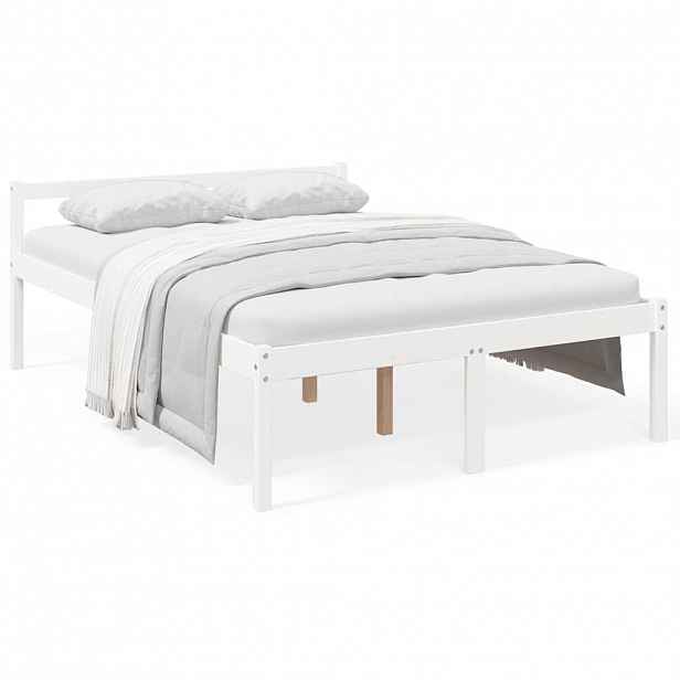 vidaXL Postel pro seniory bílá 120 x 190 cm Small Double borovice