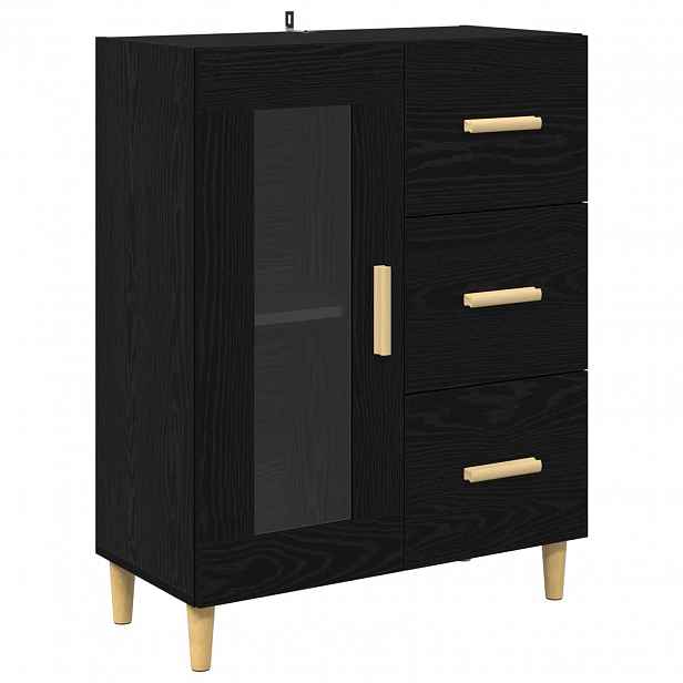 vidaXL Servírovací skříň Černý dub 69,5 x 34 x 90 cm Kompozitní dřevo