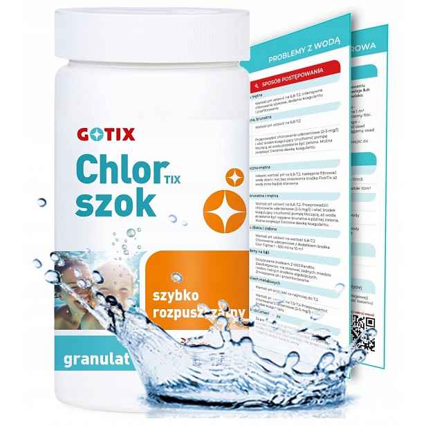Chlor Šok do bazénu Jacuzzi Bazénová chemie Chlor Šok Granulát Polský 2KG
