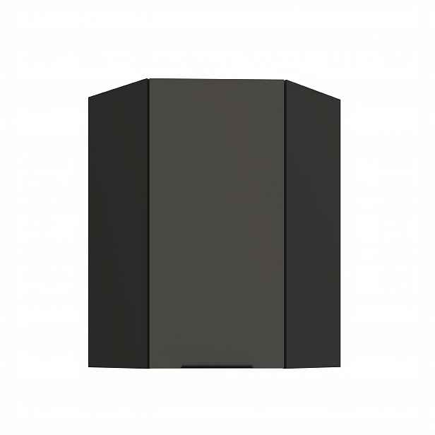 Horní rohová skříňka Aria 60x60 GN-90 1F (45°) Barva korpusu: Černá, Barva dvířek: GR - Graphite AFM