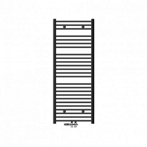 LuxeBath KOUPELNOVÉ topidlo Sahara 600 × 1500 mm, antracitové, rovné, s průchozím ventilem