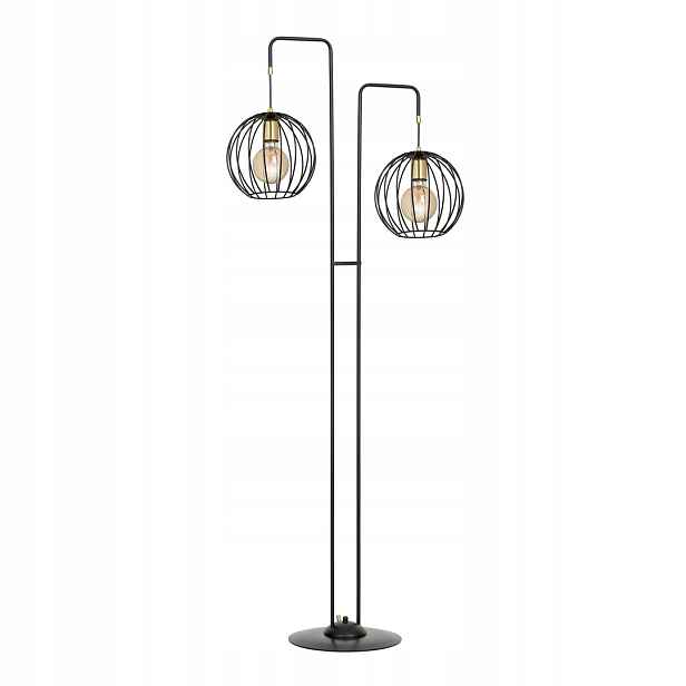 Podlahová lampa Albio LP2 Black moderní loft černá/zlatá