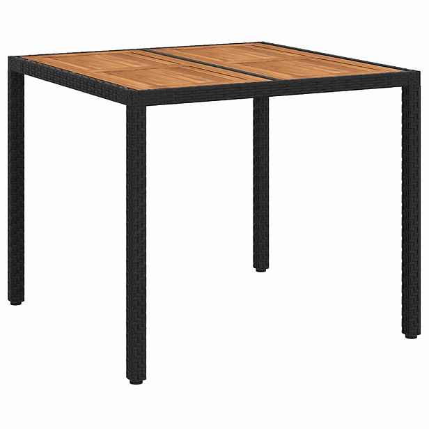 vidaXL Zahradní stůl Černá 90 x 90 x 75 cm polyratan