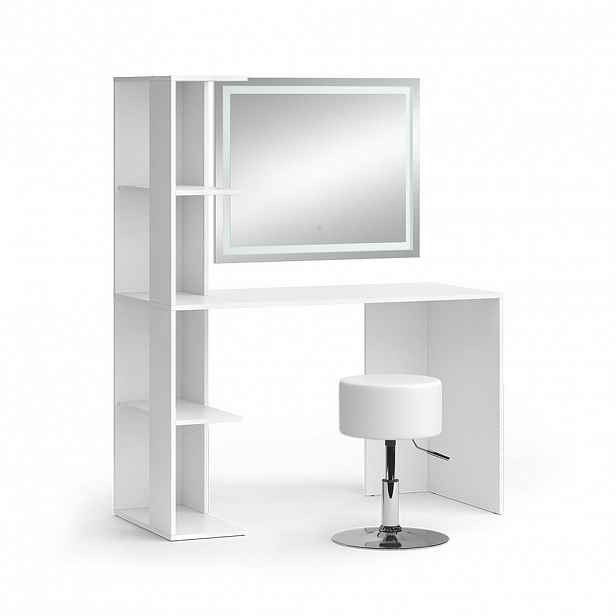 Vicco TOALETNÍ STOLEK Tower Bílá 122.2 cm s osvětlením a stoličkou