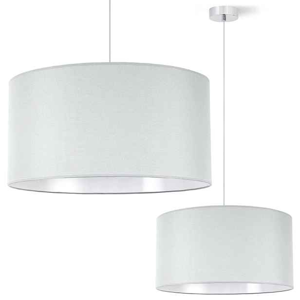 Závěsná Stropní Lustrová Lampa S Stínítkem, Světle Šedý Chrom, 35 CM