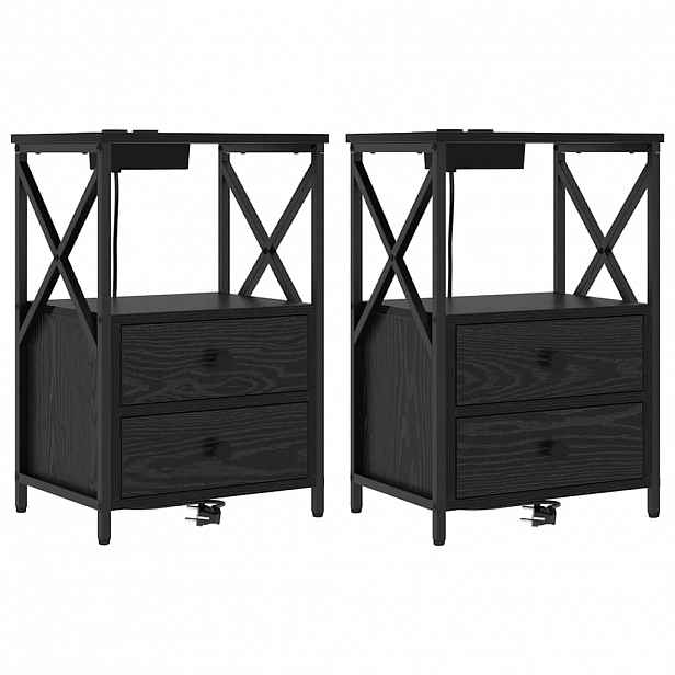 vidaXL Noční skříňka 2 ks Černý dub 40 x 31 x 60 cm Kompozitní dřevo